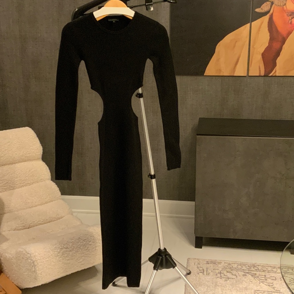 Dynamite Elegant Black Knit Cut-Out Dress - S
